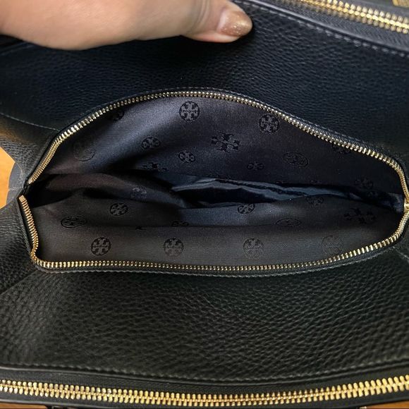 Tory Burch double zip tote Robinson black pebbled leather MINT condition - Picture 5 of 9